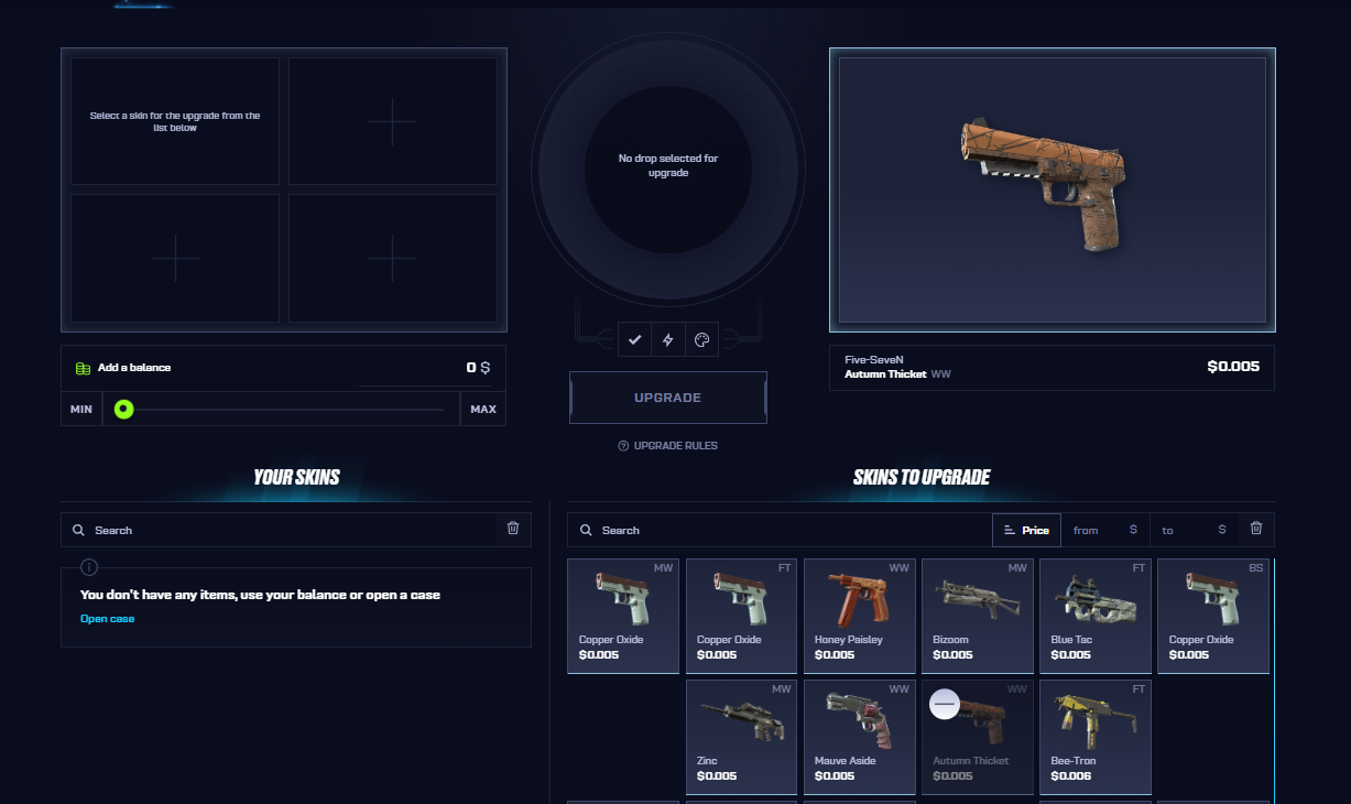 CSGO.NET Upgrade interface